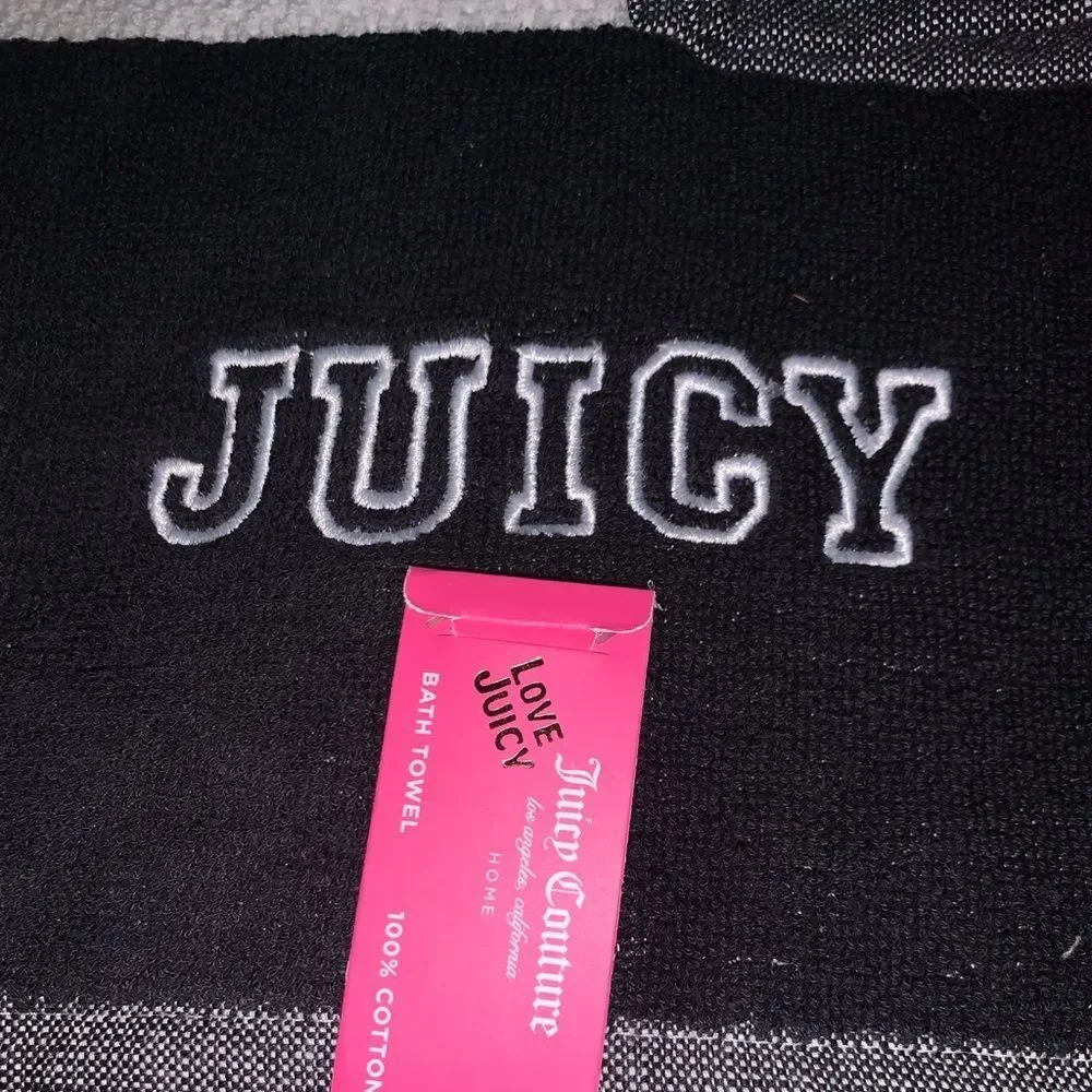 Brand New Black-grey juicy Couture Bath Towel Set